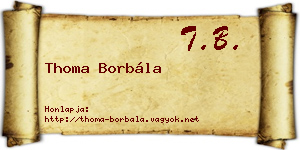 Thoma Borbála névjegykártya